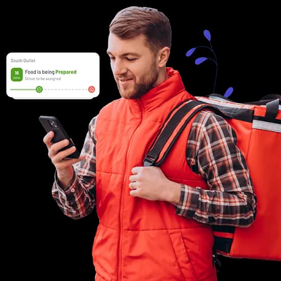 A delivery rider using the Restroworks app